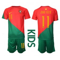 Portugalsko Joao Felix #11 Domáci Detský futbalový dres MS 2022 Krátky Rukáv (+ trenírky)